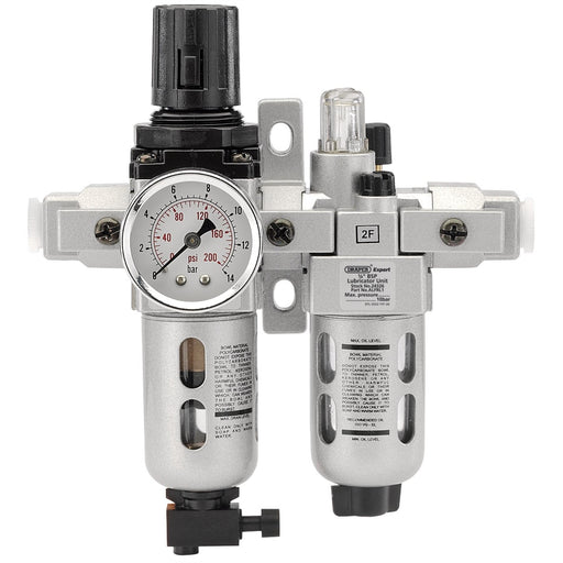 Draper 1/4" BSP Combined Filter/Regulator/Lubricator Unit (FRL) 24326 Draper - Dynamic Drive