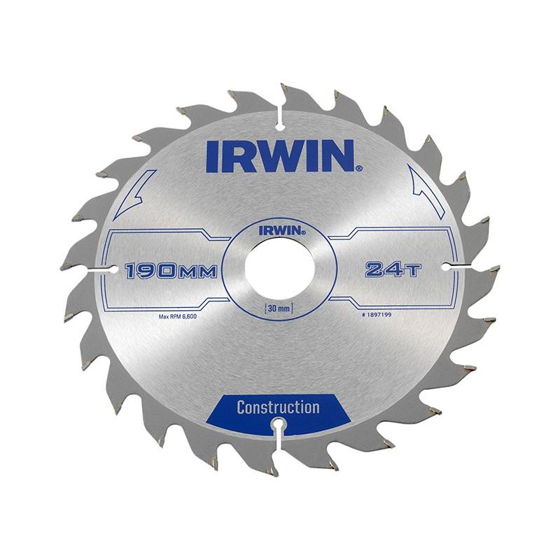 Irwin® Construction Circular Saw Blade 190 x 30mm x 24T ATB IRWIN® - Dynamic Drive