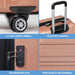 Dellonda 3-Piece Lightweight ABS Luggage Set with TSA Lock  Rose Gold Dellonda  - Dynamic Drive
