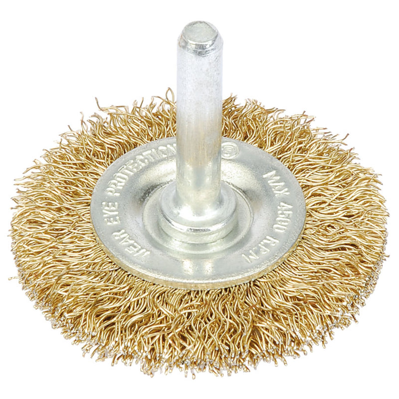 Draper Brassed Steel Crimped Wire Wheel Brush, 50mm 41427 Draper - Dynamic Drive