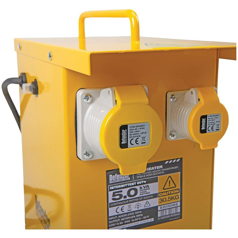 Defender 5kVA Metal Heater Transformer 16A / 32A 110V Defender - Dynamic Drive