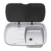 Thetford Spinflo Argent Left Hand Drainer & Sink & Glass Lid Spinflo  - Dynamic Drive