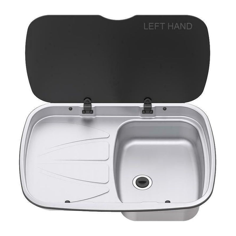 Thetford Spinflo Argent Left Hand Drainer & Sink & Glass Lid Spinflo  - Dynamic Drive