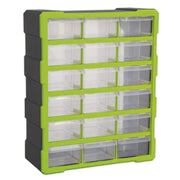 Sealey Cabinet Box 18 Drawer Hi-Vis Green/Black APDC18HV Sealey - Dynamic Drive