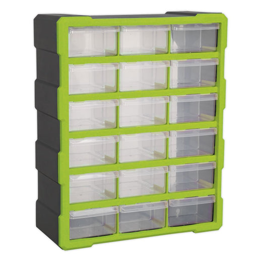 Sealey Cabinet Box 18 Drawer Hi-Vis Green/Black APDC18HV Sealey - Dynamic Drive