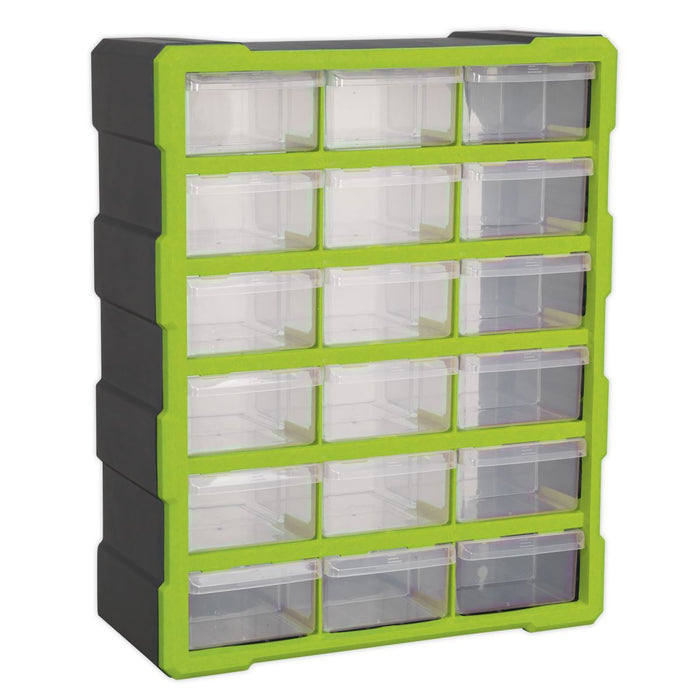 Sealey Cabinet Box 18 Drawer Hi-Vis Green/Black APDC18HV Sealey - Dynamic Drive