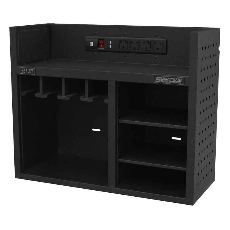 Sealey Power Tool Storage Rack 760mm with Power Strip AP30SRBE Sealey - Dynamic Drive