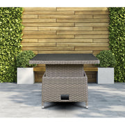 Dellonda Chester Rattan Wicker Adjustable-Height Outdoor Dining Table Dellonda - Dynamic Drive