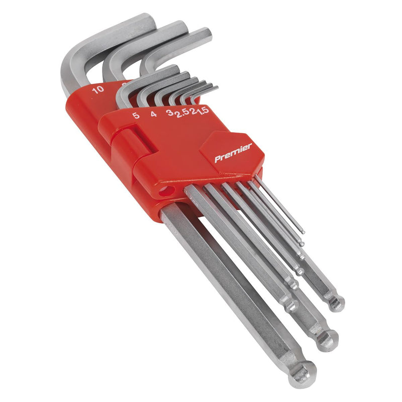 Sealey Ball-End Hex Key Set 9pc Long Metric AK7139 Sealey - Dynamic Drive
