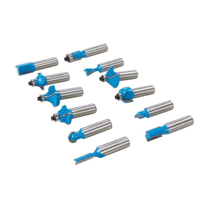 Silverline 12mm TCT Router Bit Set 12pce 12mm Silverline - Dynamic Drive