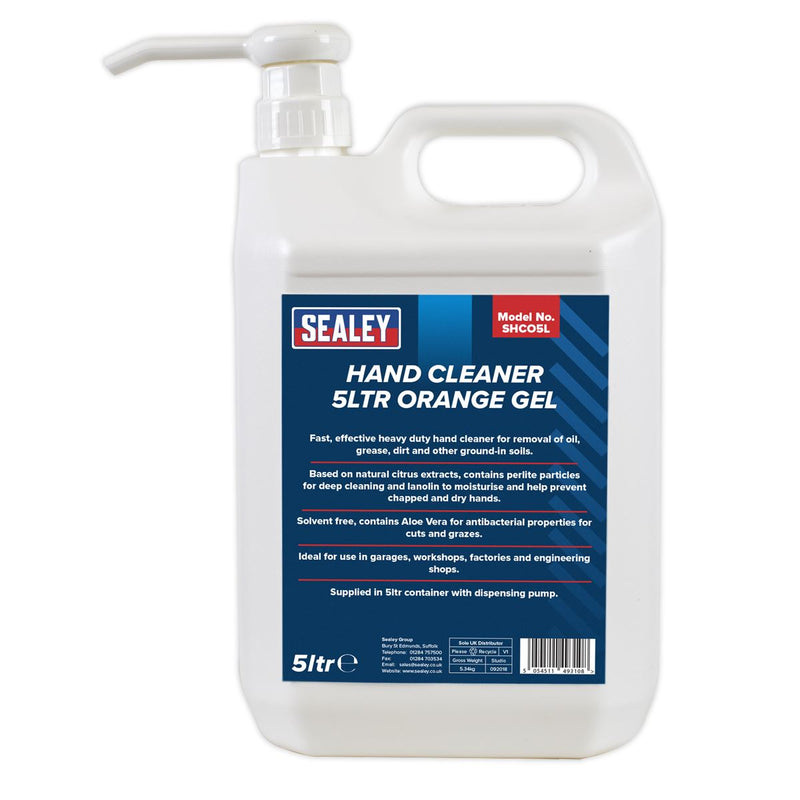 Sealey Hand Cleaner 5L Orange Gel SHCO5L Sealey - Dynamic Drive