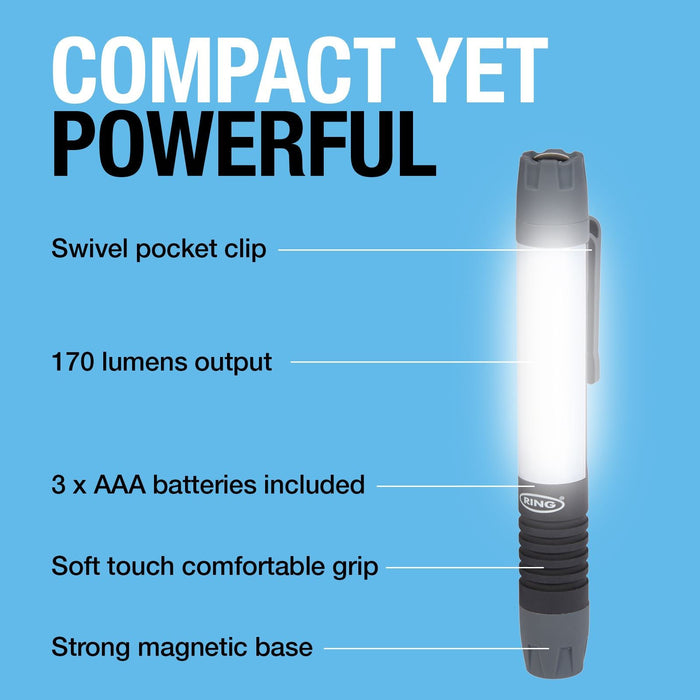 RING LED Pocket Lamp 170 Lumen Magnetic Base and Swivel Clip RIL56 Ring Automotive  - Dynamic Drive
