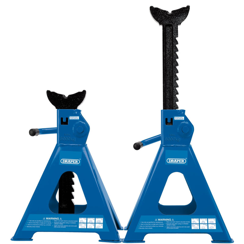 Draper Ratcheting Axle Stands, 6 Tonne (Pair) 30883 Draper - Dynamic Drive