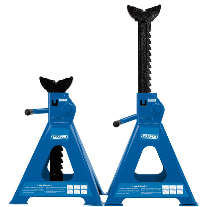 Draper Ratcheting Axle Stands, 6 Tonne (Pair) 30883 Draper - Dynamic Drive