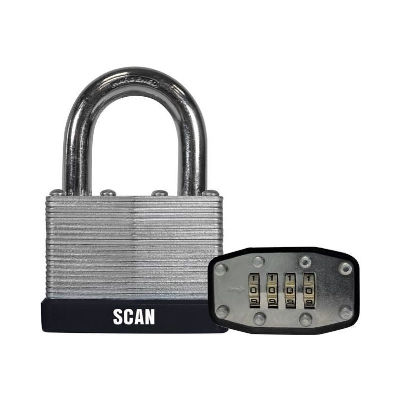 Scan Laminated Steel Combination Padlock 50mm Scan - Dynamic Drive