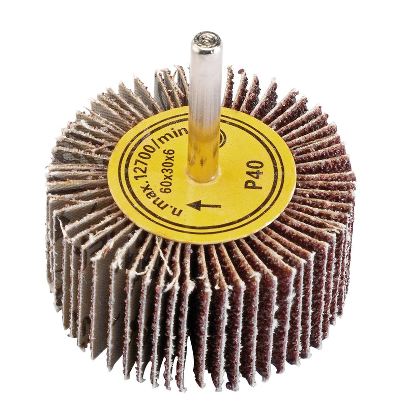 Draper Abrasive Flap Wheel, 60 x 30mm, 40 Grit 76466 Draper - Dynamic Drive