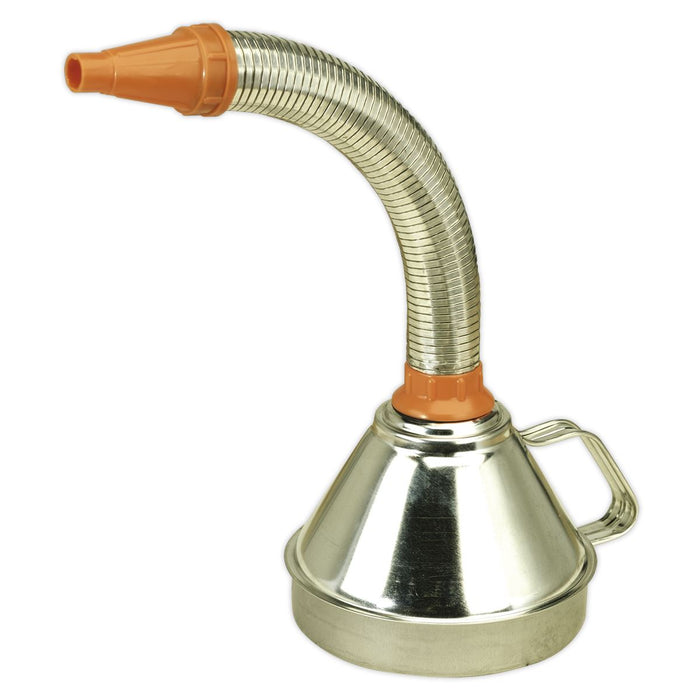 Sealey Funnel Metal with Flexible Spout & Filter 160mm FM16F Sealey  - Dynamic Drive