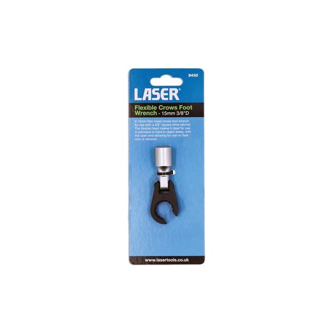 Laser Flexible Crows Foot Wrench 15mm 3/8"D 8430 Laser - Dynamic Drive