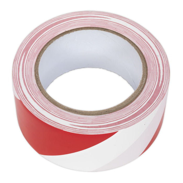 Sealey Hazard Warning Tape 50mm x 33m Red/White HWTRW Sealey - Dynamic Drive