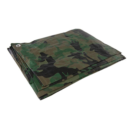 Silverline Camouflage Tarpaulin Cut 2.4 x 3m / Actual 2.3 x 2.85m Silverline - Dynamic Drive