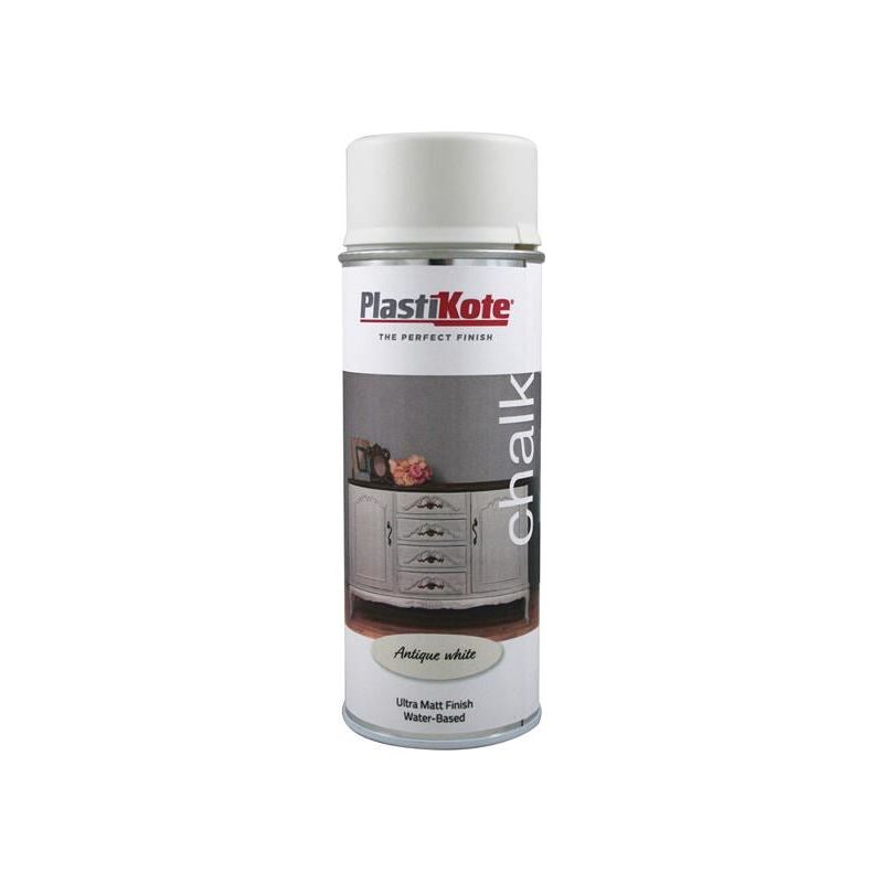 Plastikote Chalk Finish Spray Antique White 400ml PlastiKote - Dynamic Drive