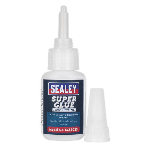 Sealey Super Glue Fast Setting 20ml Metal Rubber Plastic Wood Adhesive Sealey  - Dynamic Drive