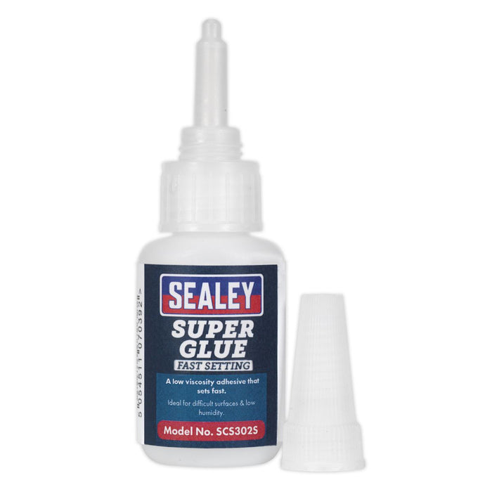 Sealey Super Glue Fast Setting 20ml Metal Rubber Plastic Wood Adhesive Sealey  - Dynamic Drive