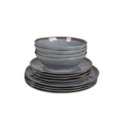 Bo-Camp Tableware Halo Melamine 12 Pieces Grey Bo-Camp - Dynamic Drive