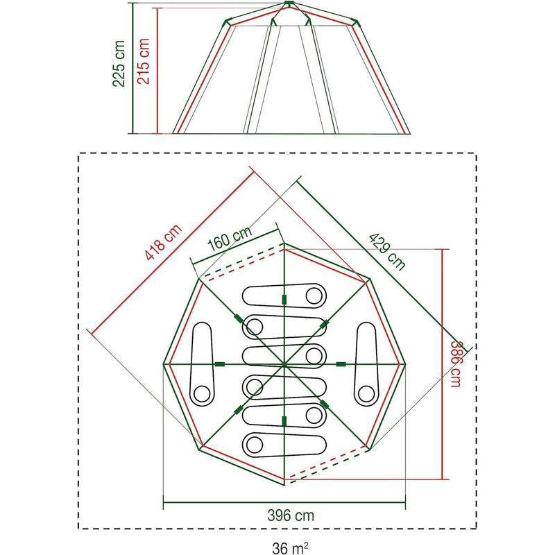 Coleman Cortes Octagon 8 Person Dome Glamping Yurt Camping Family Tent Blue Coleman - Dynamic Drive