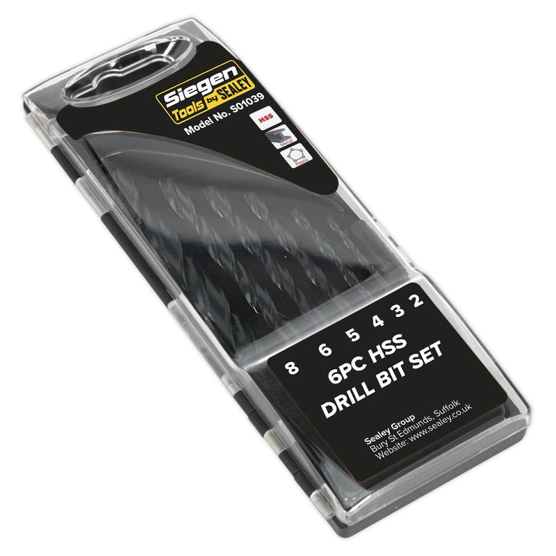 Sealey HSS Drill Bit Set 6pc DIN 338 S01039 Sealey - Dynamic Drive