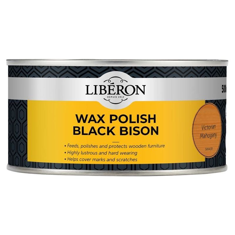 Liberon Black Bison Wax Paste Victorian Mahogany 500ml Liberon - Dynamic Drive