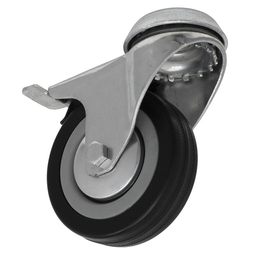 Sealey Castor Wheel Bolt Hole Swivel with Brake75mm SCW175SBL Sealey - Dynamic Drive