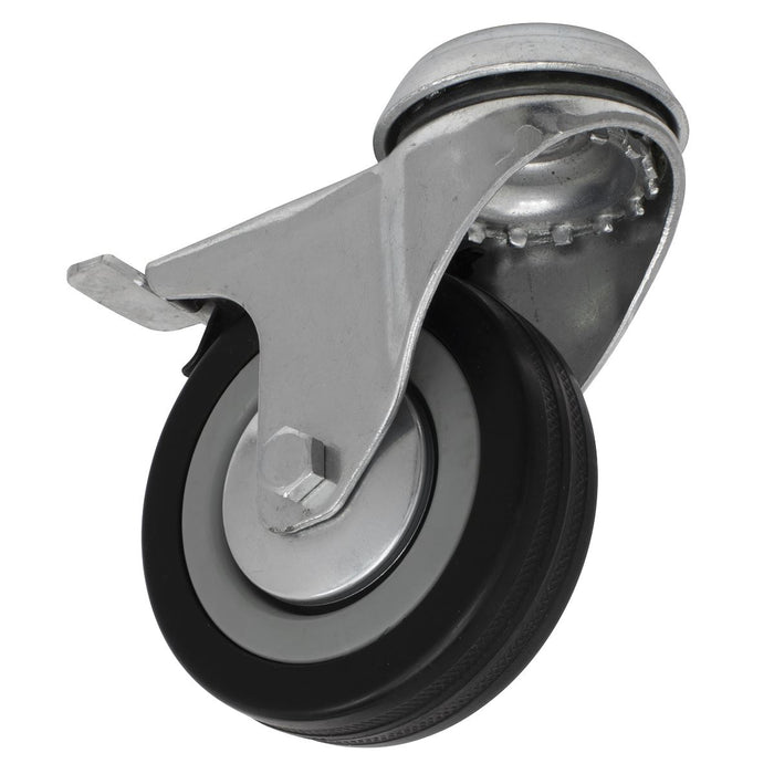 Sealey Castor Wheel Bolt Hole Swivel with Brake75mm SCW175SBL Sealey - Dynamic Drive