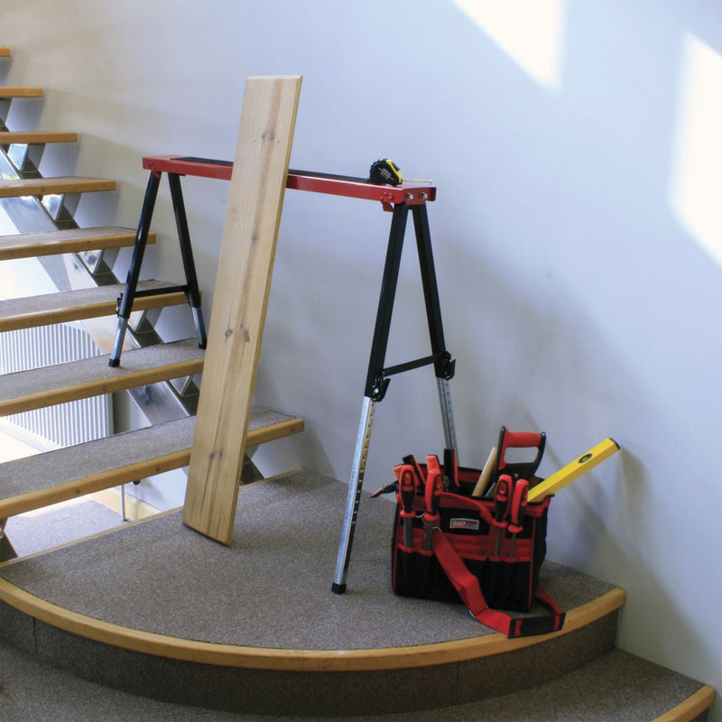 Sealey Fold Down Trestle with Adjustable Legs - Pair FTAL12 Sealey - Dynamic Drive