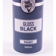 6x Autotek Professional Gloss Black 500ml Spray Paint High Coverage Autotek - Dynamic Drive