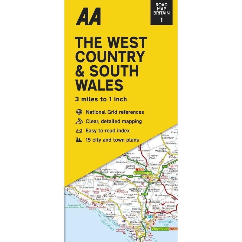 AA West Country & S Wales Road Map 9780749582807 AA - Dynamic Drive