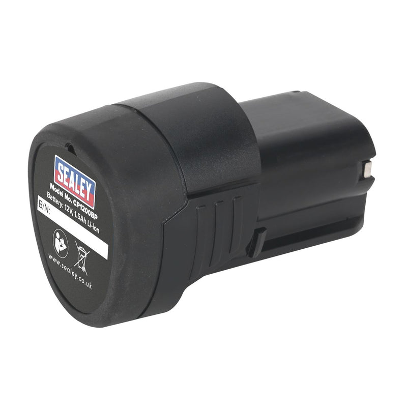 Sealey Cordless Power Tool Battery 12V 1.5Ah Lithium-ion CP1200 Rechargeable Sealey  - Dynamic Drive