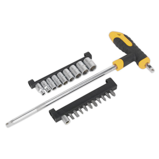 Siegen 21pc 1/4" Drive T-Handle 5-13mm Socket & Screwdriver Bit Set Siegen - Dynamic Drive