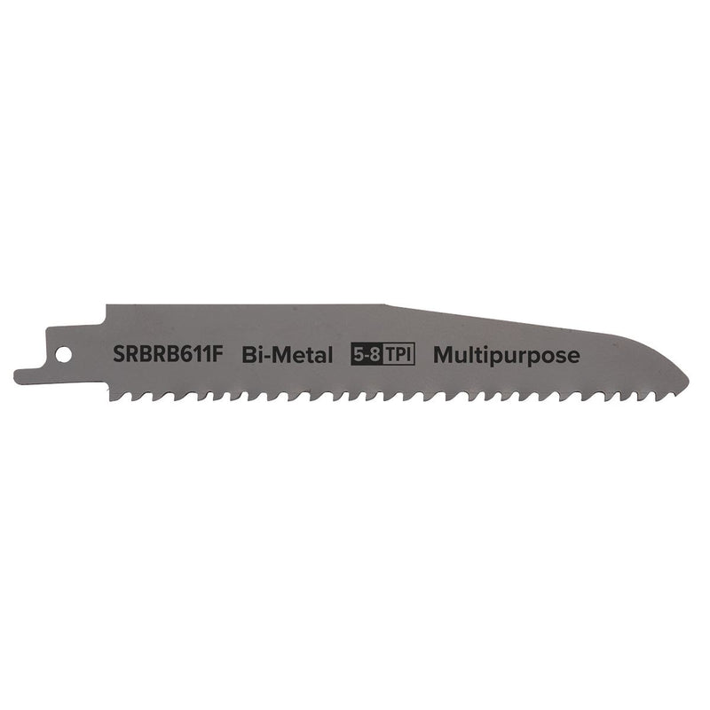 Sealey Reciprocating Saw Blade Multipurpose 150mm 5-8tpi Pack of 5 SRBRB611F Sealey - Dynamic Drive