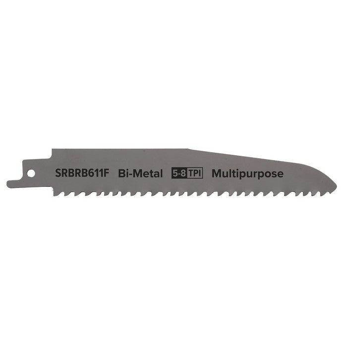 Sealey Reciprocating Saw Blade Multipurpose 150mm 5-8tpi Pack of 5 SRBRB611F Sealey - Dynamic Drive