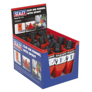 Sealey Clip-On Funnel with Spout Display Box of 12 F12 Sealey - Dynamic Drive