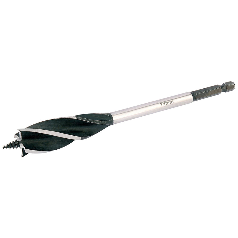 Draper 4 Fluted Auger Bit, 19 x 165mm 35111 Draper - Dynamic Drive