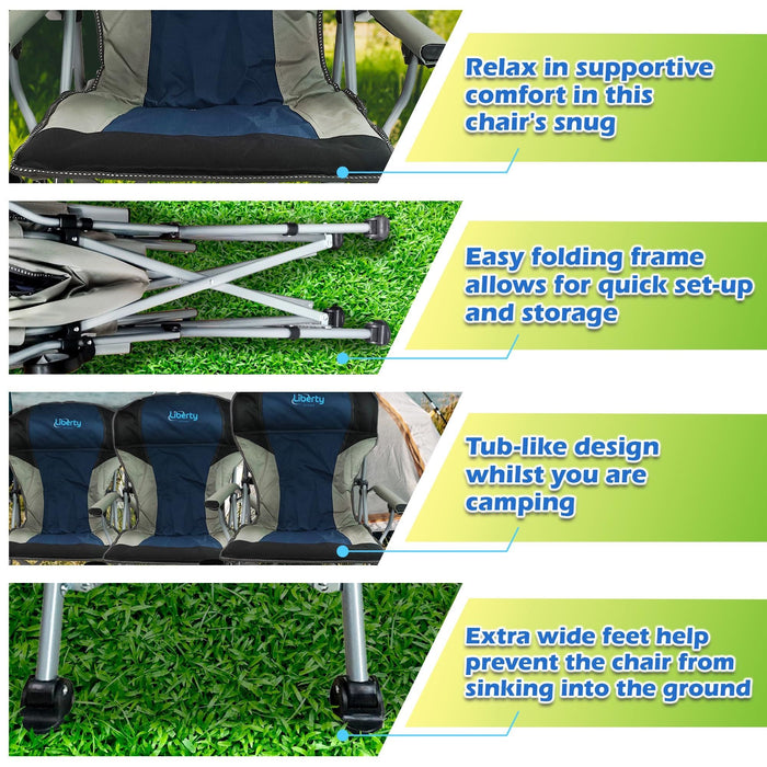 MDS1203 Liberty Blue Folding Chair (order multiples of 4 only) XYC-026A-1 Liberty Leisure UK  - Dynamic Drive
