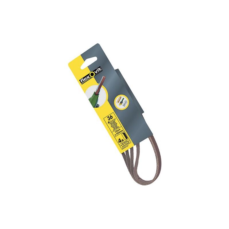 Flexovit Powerfile Sanding Belt 454mm x 13mm Medium 80g (Pack 4) Flexovit - Dynamic Drive