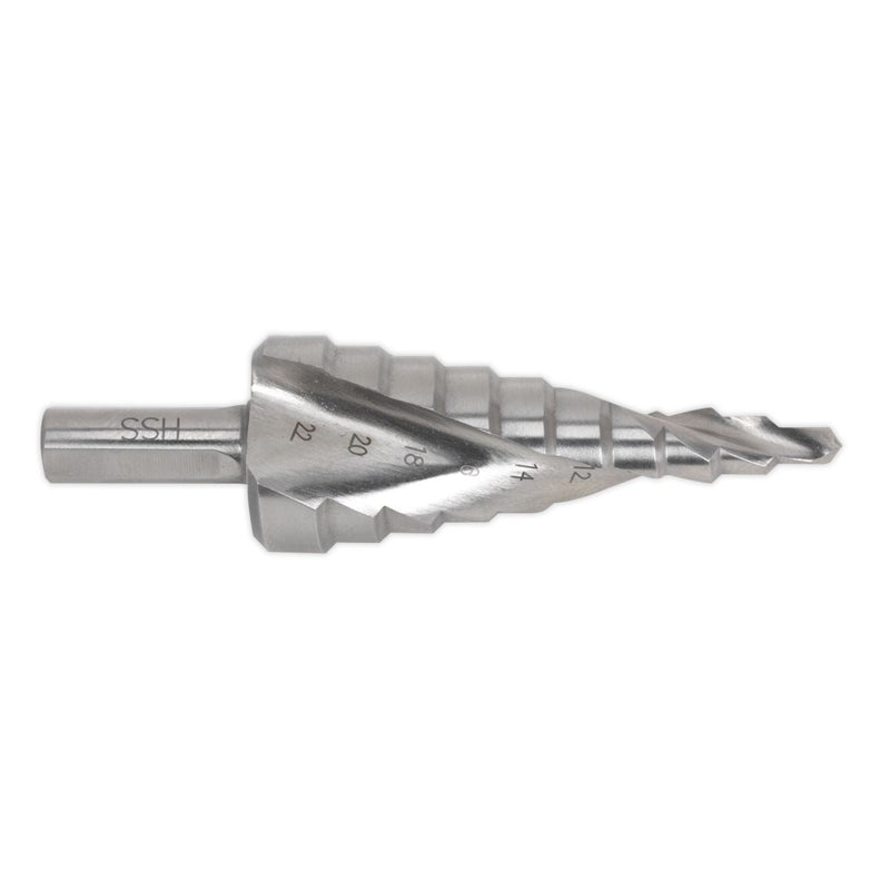 Sealey HSS M2 Step Drill Bit 4-22mm Spiral Flute Sealey - Dynamic Drive