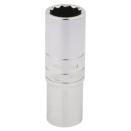 Draper HI-TORQ 12 Point Deep Socket, 1/2" Sq. Dr., 18mm 33741 Draper - Dynamic Drive