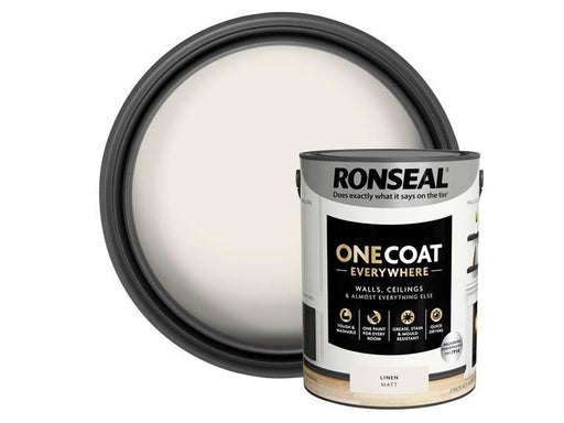 Ronseal One Coat Everywhere Interior Paint Linen Matt 5 litre Ronseal - Dynamic Drive