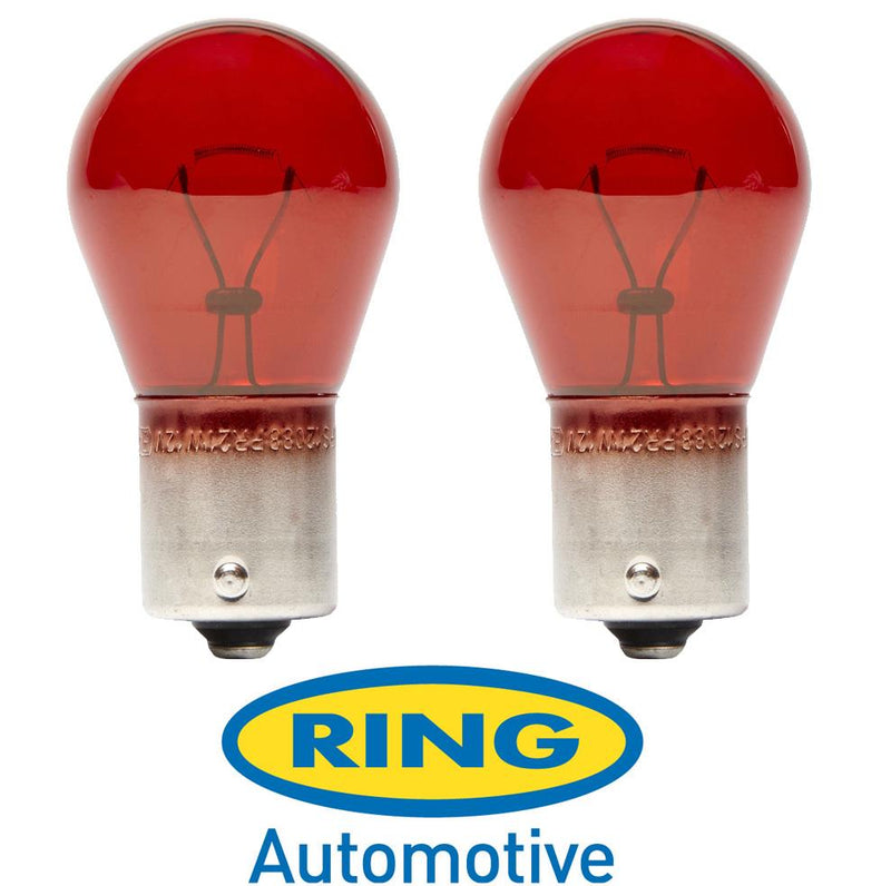 R782 2 x PR21W 12v Brake Stop Light Bulbs Pair Red 782 BAW15s Ring Ford Saab Ring Automotive  - Dynamic Drive