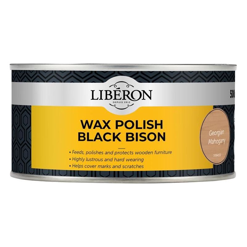 Liberon Black Bison Wax Paste Georgian Mahogany 500ml Liberon - Dynamic Drive