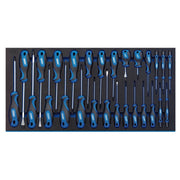 1x 27 Piece Draper Soft Grip Screwdriver Set In Full EVA Drawer Insert Tray Draper  - Dynamic Drive